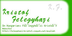 kristof felegyhazi business card